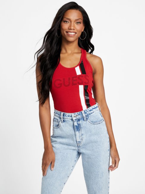 Eco Racer Logo Debardeur Guess Rugby Rouge