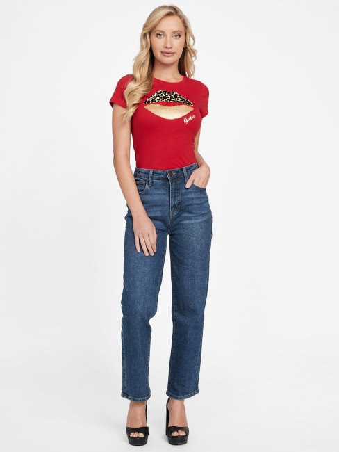 Tee Lobe Rouge Rugby Guess