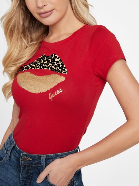 Tee Lobe Rouge Rugby Guess