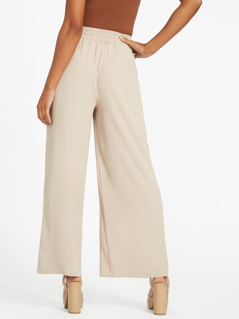 Guess Kennedy Pantalon Large Velours Taupe