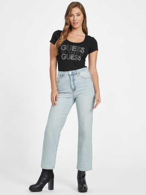 T-shirt à Logo En Strass Kambie Eco Noir De Jais Devinez