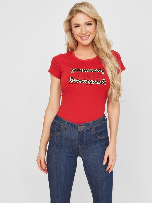 Tee Shirt Capri Logo Rugby Rouge Guess