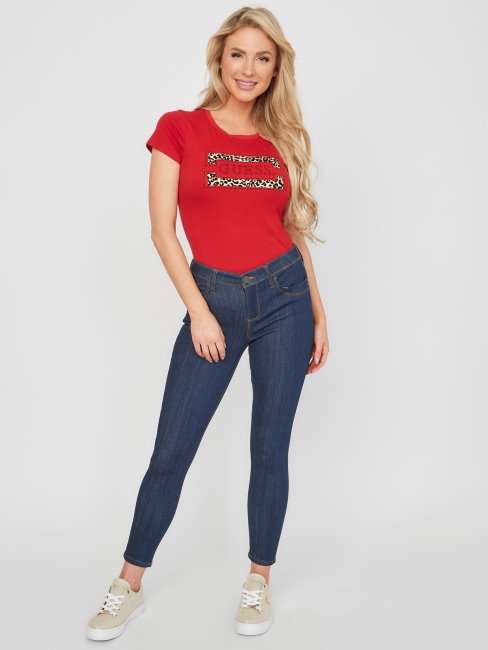 Tee Shirt Capri Logo Rugby Rouge Guess