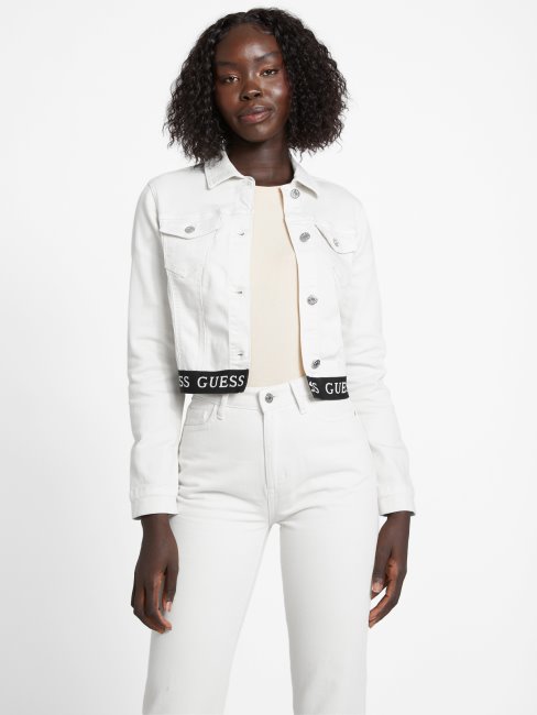 Veste Courte à Logo Camil Blanc Montagne Guess