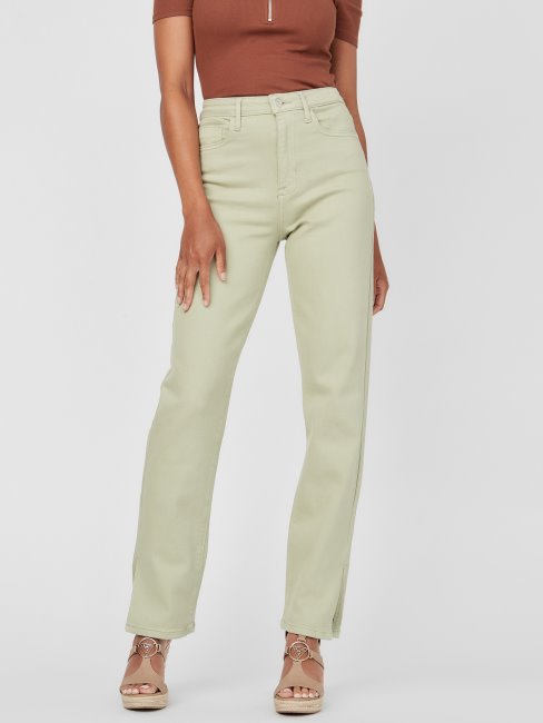 Jean Droit Taille Haute Noisette Guess Sauge Séchée