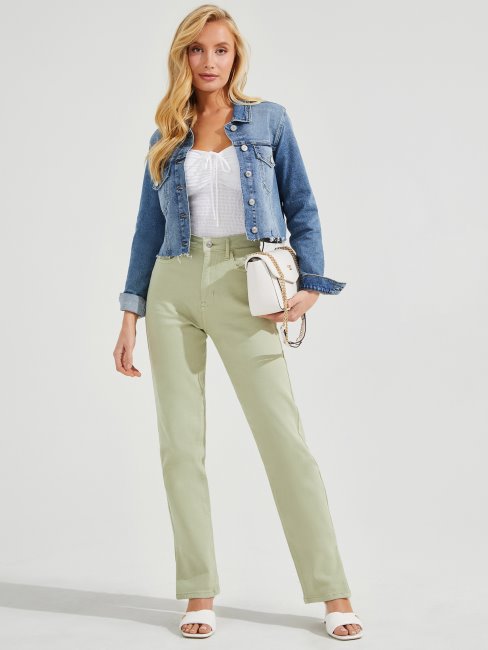 Jean Droit Taille Haute Noisette Guess Sauge Séchée