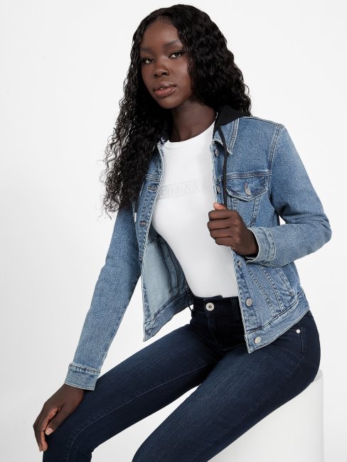 Veste En Jean à Capuche Stella écolo à Délavage Moyen