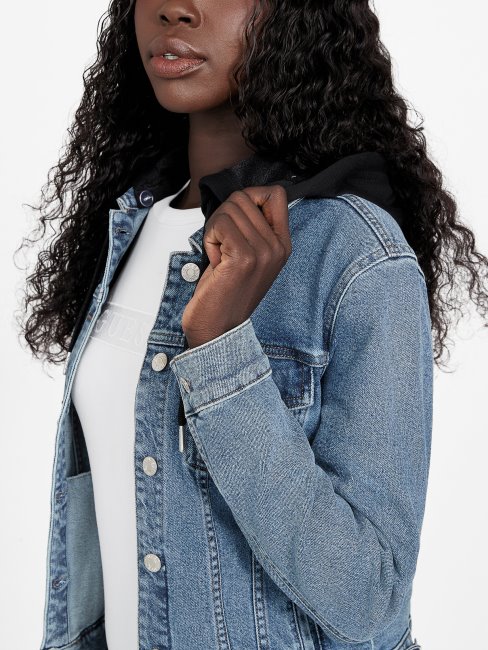 Veste En Jean à Capuche Stella écolo à Délavage Moyen