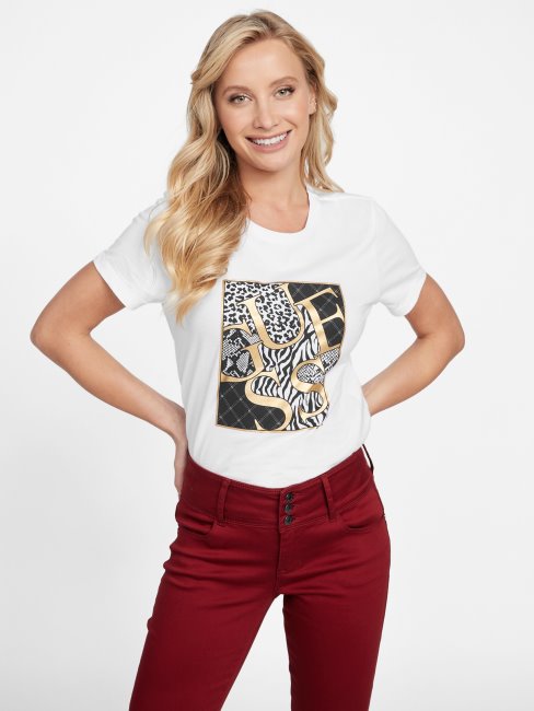 Tee Shirt Iggy Logo Guess Blanc Pur