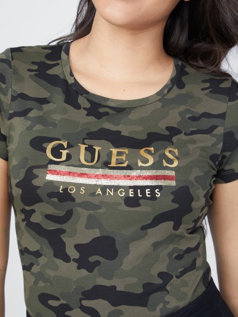 T-shirt à Sequins Sterling Guess Brooks Camo
