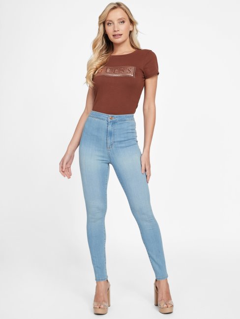 T-shirt à Sequins Et Acier Et Strass Hickory Manor Guess