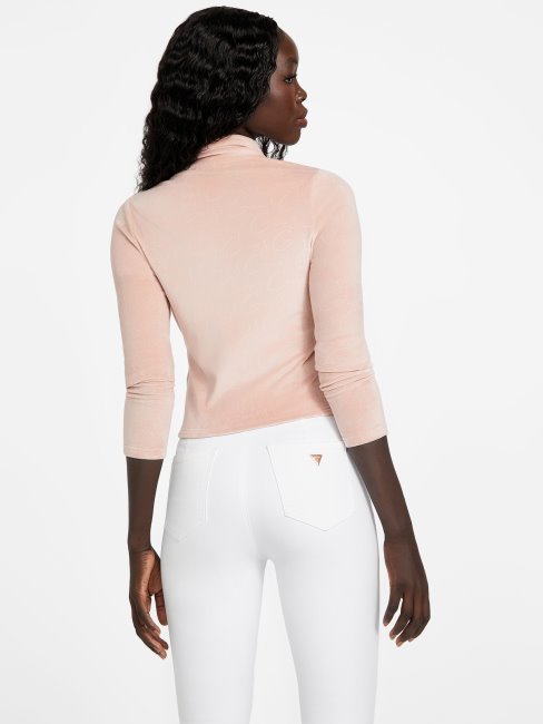 Rose Bliss Veste Zippée En Velours Eco Abia Guess