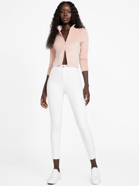 Rose Bliss Veste Zippée En Velours Eco Abia Guess