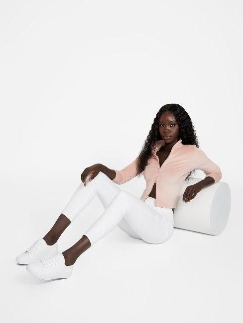 Rose Bliss Veste Zippée En Velours Eco Abia Guess