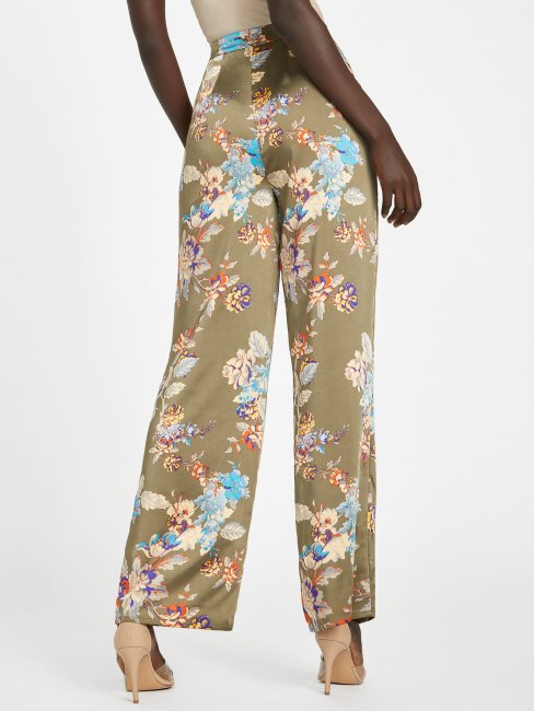 Guess Pantalon Large En Satin Gia à Imprimé Lux Infusé