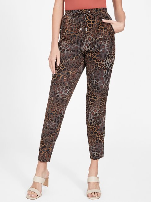 Pantalon Imprimé Animal Jacquard Léopard Multi Fadey Guess