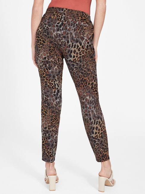 Pantalon Imprimé Animal Jacquard Léopard Multi Fadey Guess