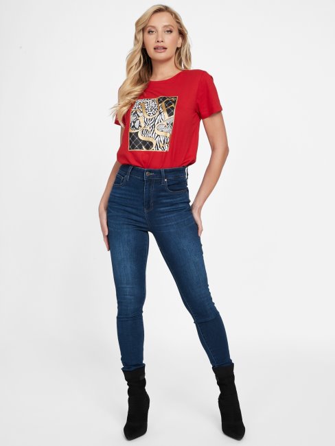 Tee Shirt Iggy Logo Rugby Rouge Guess