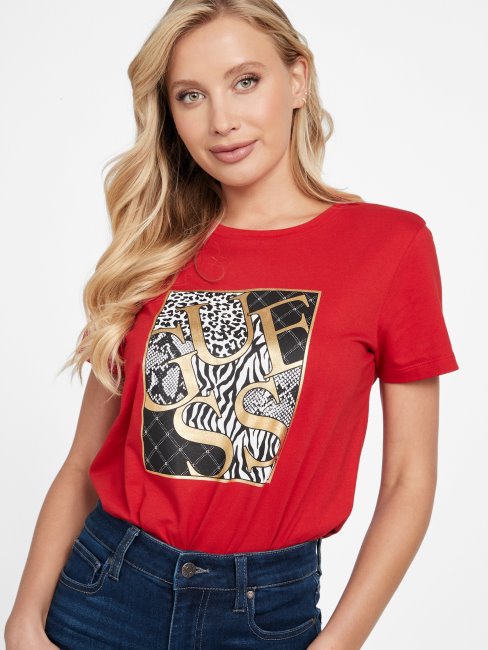 Tee Shirt Iggy Logo Rugby Rouge Guess