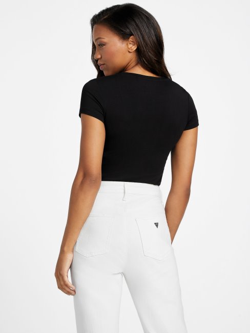 T-shirt Graphique à Logo Butters Guess Noir De Jais