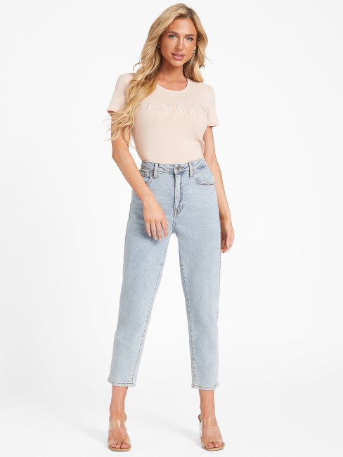 T-shirt Logo Brodé Vapor Rose Lizza Guess