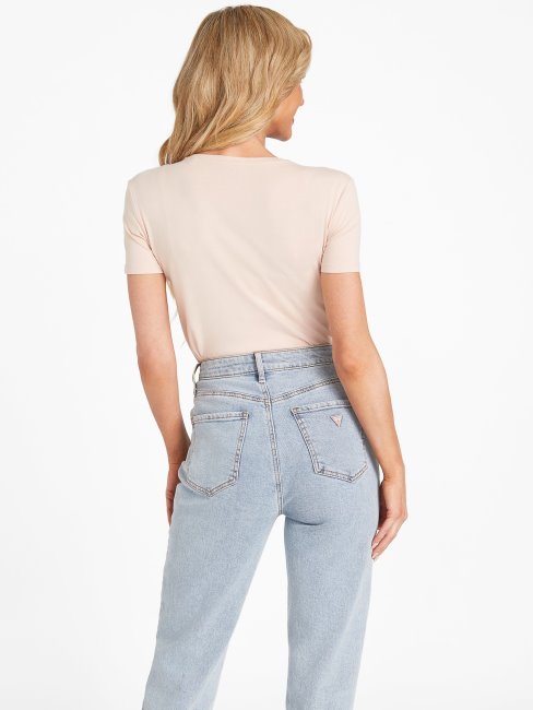 T-shirt Logo Brodé Vapor Rose Lizza Guess