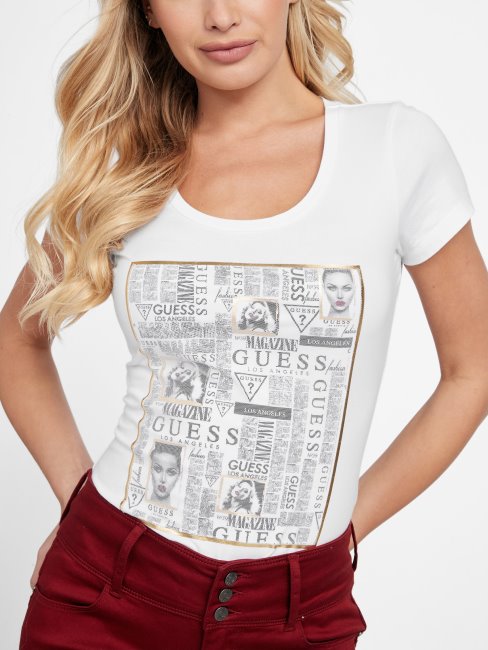 Eco Sia Mesh Tee Guess Blanc Pur