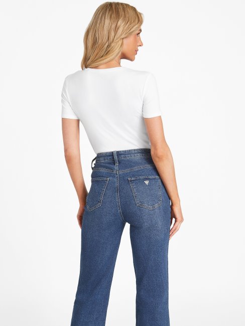 T-shirt Logo Brodé Lizza Guess Blanc Pur