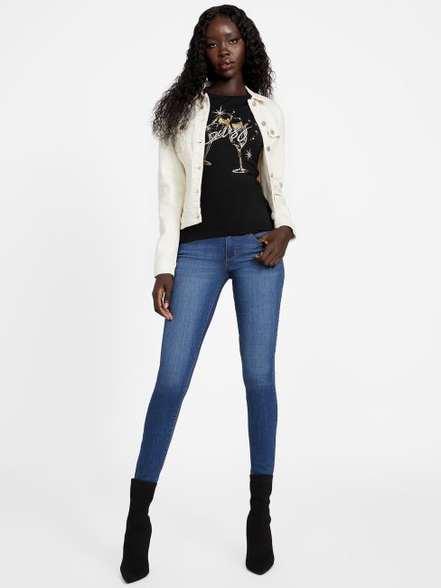 Tee Shirt Guess Saluti Noir De Jais