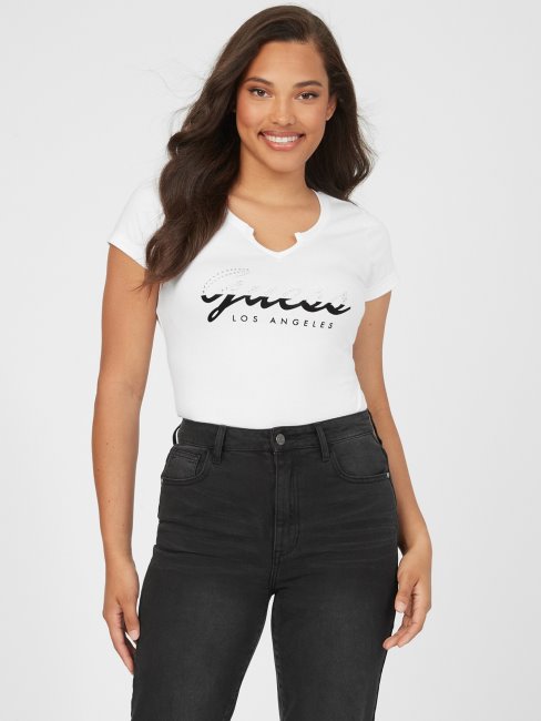 T-shirt à Logo Guess Pur Anis Blanc