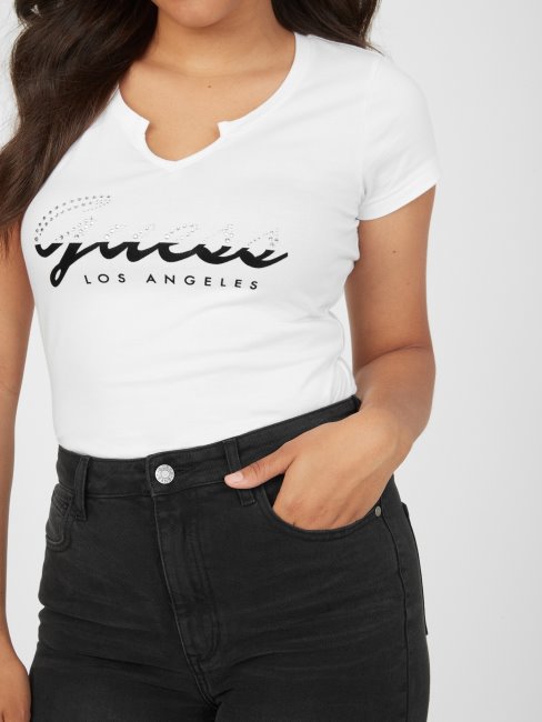 T-shirt à Logo Guess Pur Anis Blanc