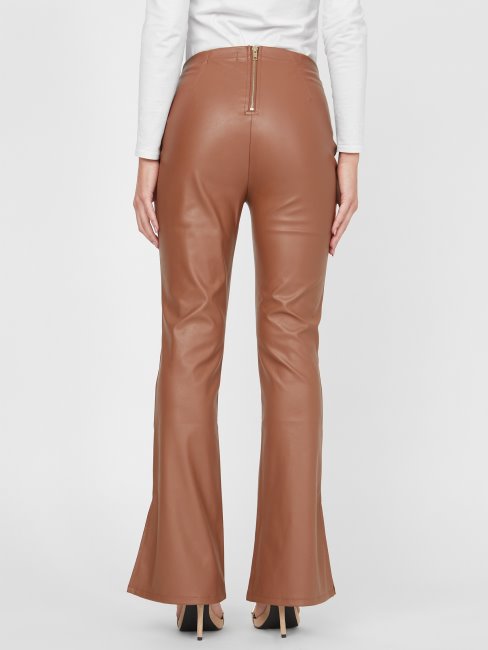 Pantalon Cheville Fendu En Cuir Synthétique Guess Salomé Rose Argile