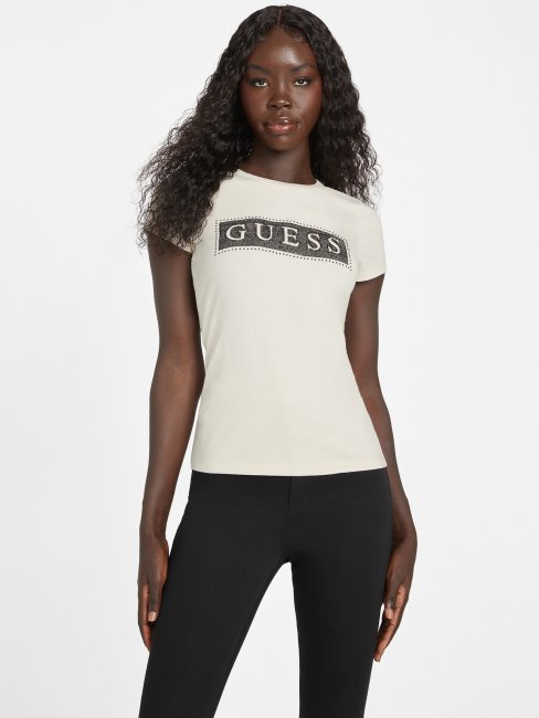 T-shirt à Sequins En Acier Et Strass Pearl Oyster Guess