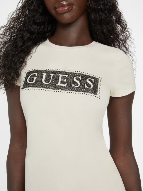 T-shirt à Sequins En Acier Et Strass Pearl Oyster Guess