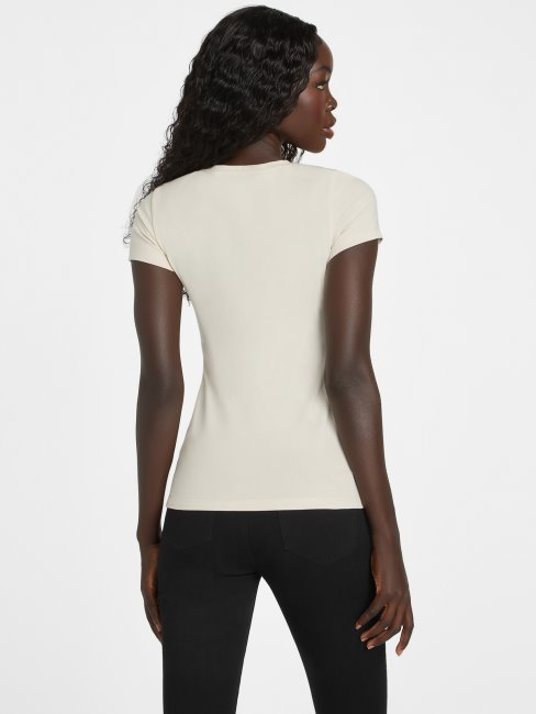 T-shirt à Sequins En Acier Et Strass Pearl Oyster Guess