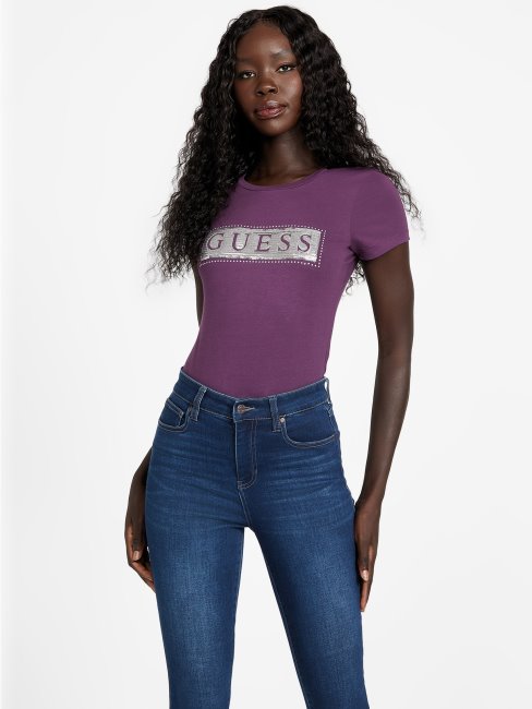 T-shirt à Sequins Et Strass En Acier Deviné Au Vin De Raisin