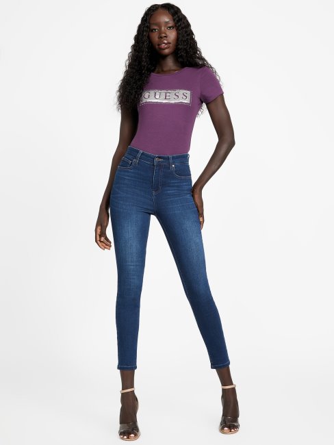 T-shirt à Sequins Et Strass En Acier Deviné Au Vin De Raisin