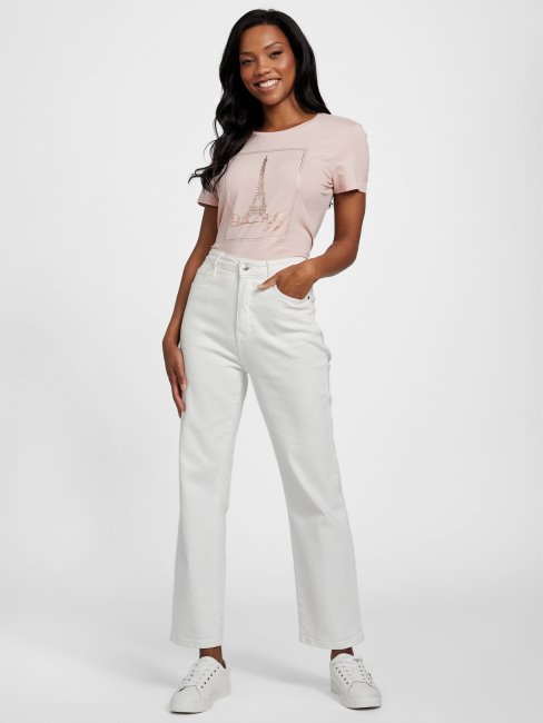 Tee Shirt Bettie Tower En Dentelle Rose Deviner