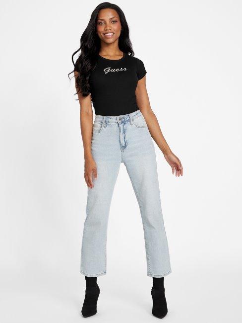 Tee Shirt Logo Presley Noir Jais Guess