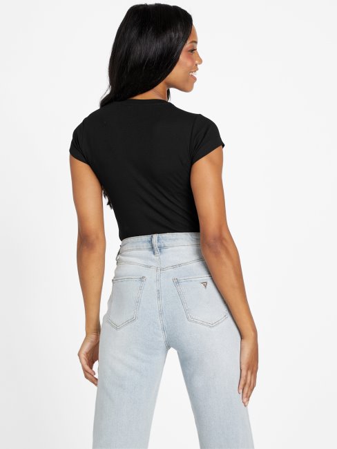 Tee Shirt Logo Presley Noir Jais Guess