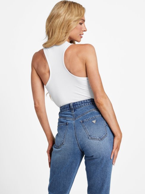 Guess Blanc Pur Eco Racer Logo Débardeur