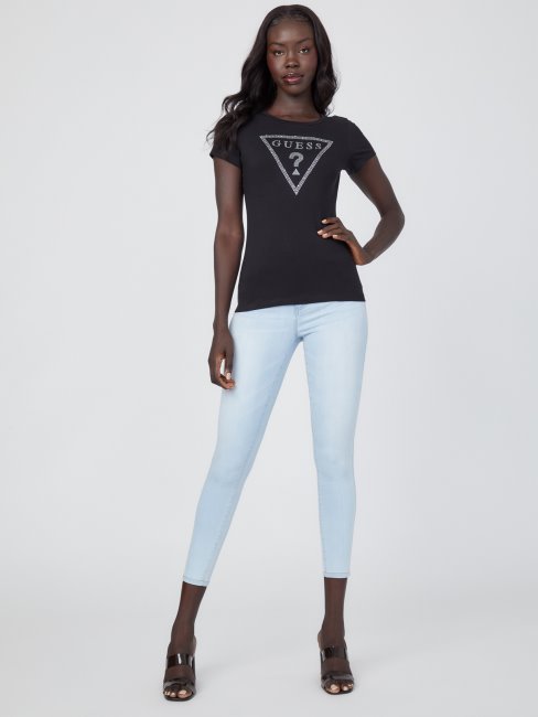 T-shirt Noir De Jais Eco Cathy Avec Logo En Strass