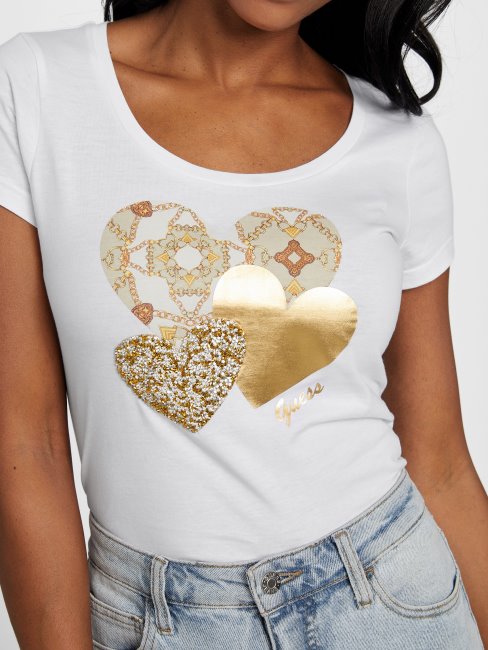 Tee Shirt Coeur Lennan Blanc Pur Deviner