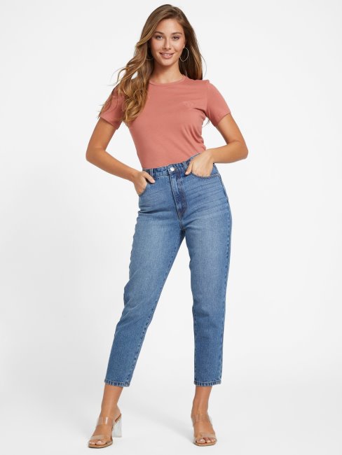 T-shirt à Logo Glen Josie Rouge Guess