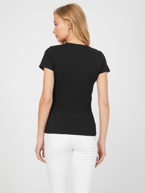 Tee Shirt Logo Anis Noir De Jais Guess