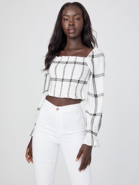 Top Smocké Mozzy à Carreaux