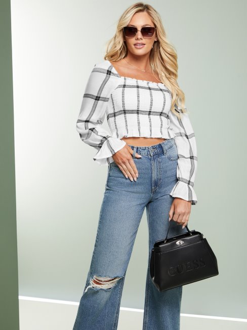 Top Smocké Mozzy à Carreaux