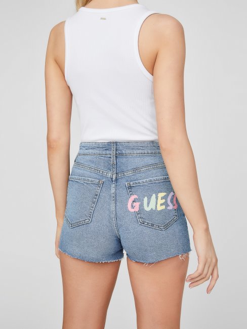 Short Taille Haute Eco Morgan Délavé Clair Guess