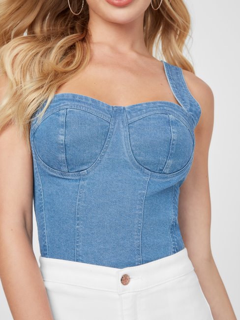 Claudia Denim Top Guess Dark Wash