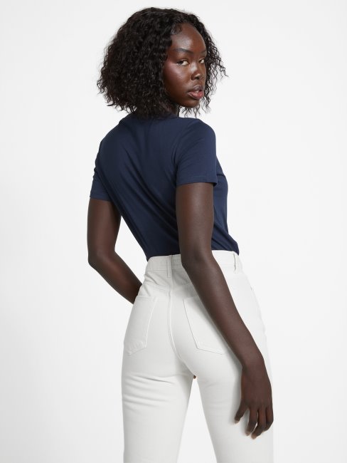 Guess Zillah Rhinestone Logo Tee Deepest Blue